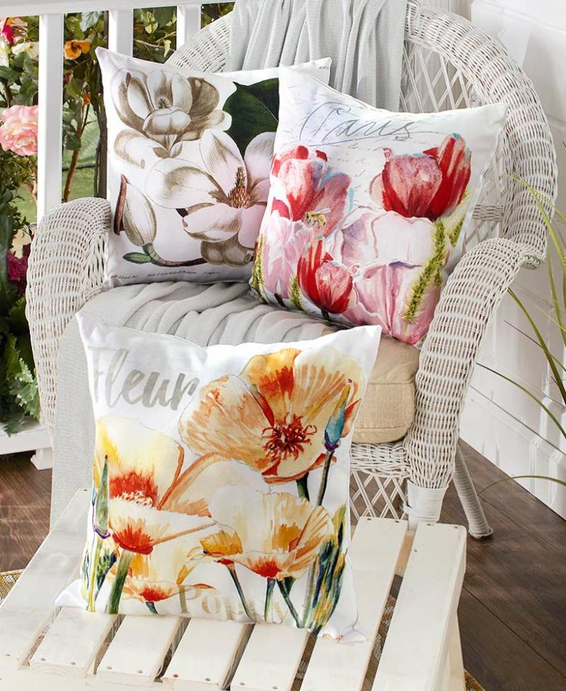 16" Indoor/Outdoor Floral Pillows  |   Throws & Accent Pillows Home Decor Throws & Accent Pillows