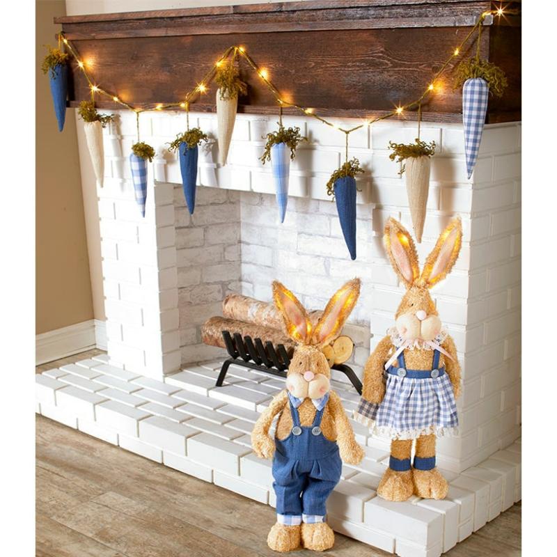 20" Lighted Standing Bunnies Or Carrot Garland  |   Decorative Accents Decorative Accents Decorative Accents