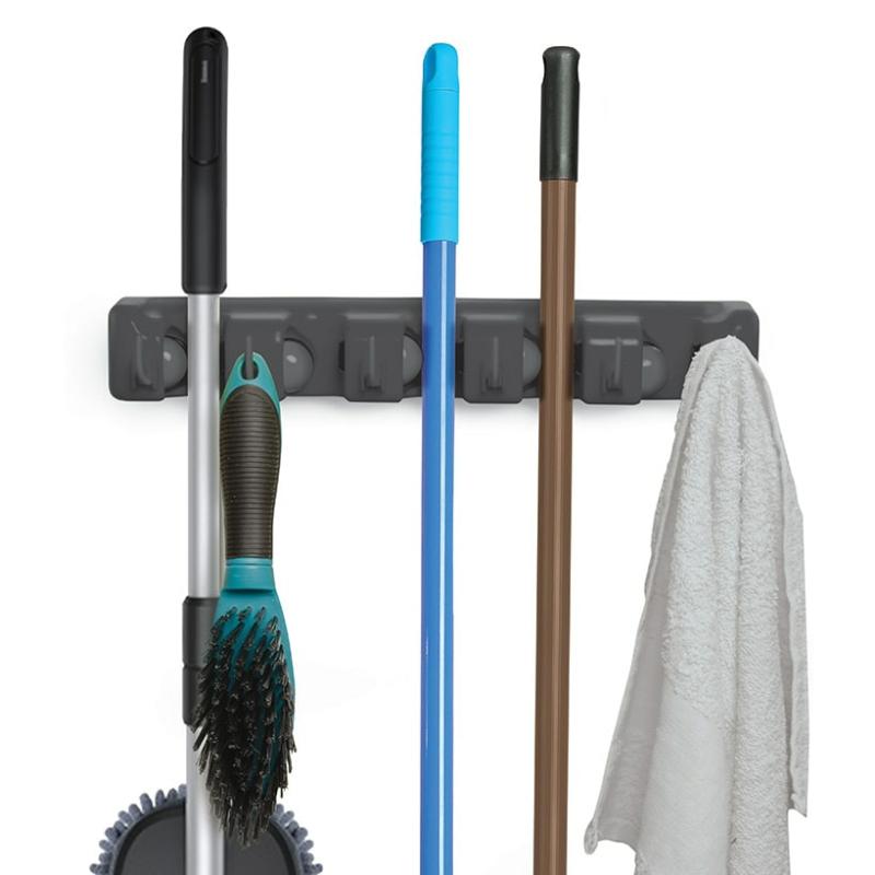 5-Slot Mop And Broom Wall Organizer  |   Household Household Household