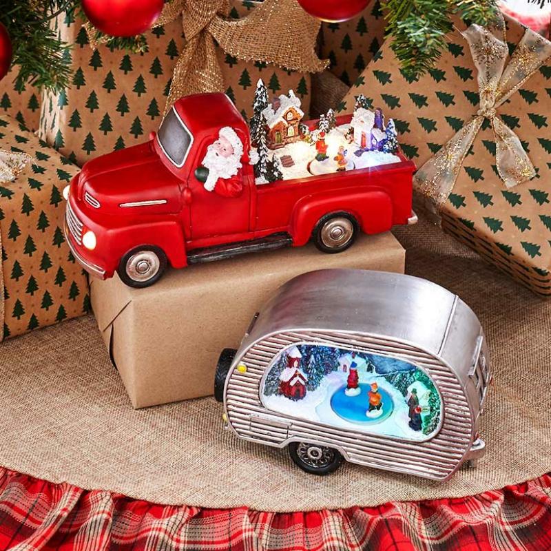 Animated Christmas Pick-Up Truck Or Camper  |   Decorative Accents Decorative Accents Decorative Accents