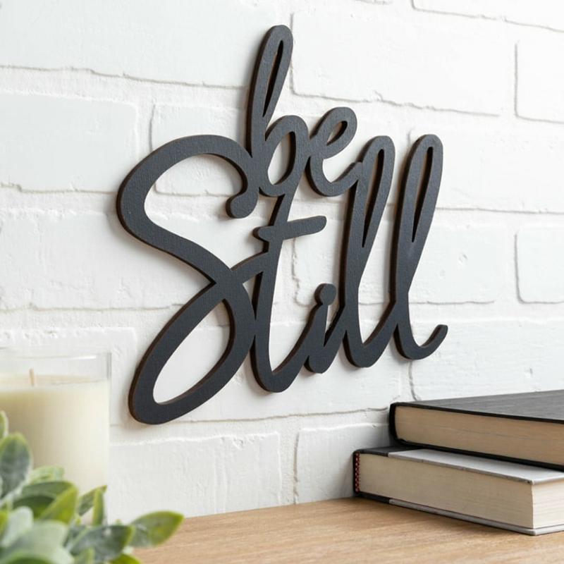 Be Still Wood Hanging Plaque  |   Wall Art & Frames Home Decor Black