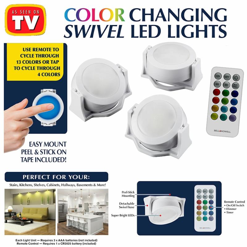 Bell+Howell® Color-Changing Swivel Led Lights  |   Lighting & Lamps Home Decor Lighting & Lamps