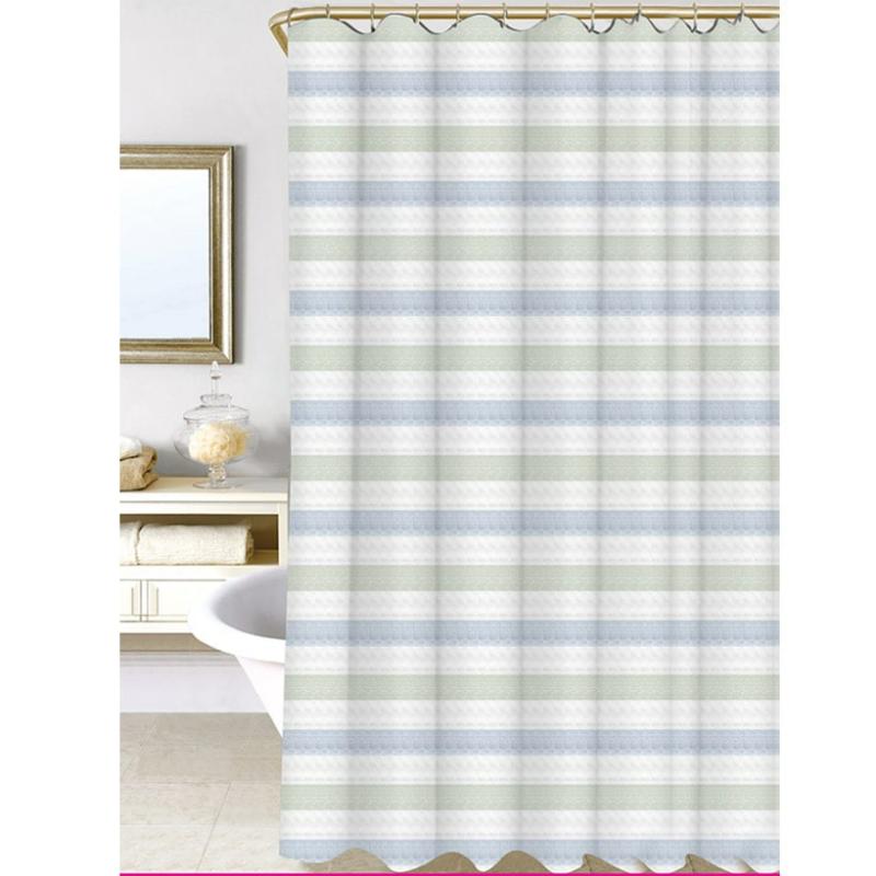 Blue Wide Stripe Yarn Dyed Shower Curtain  |   Bath & Towels Bath & Towels Bath & Towels