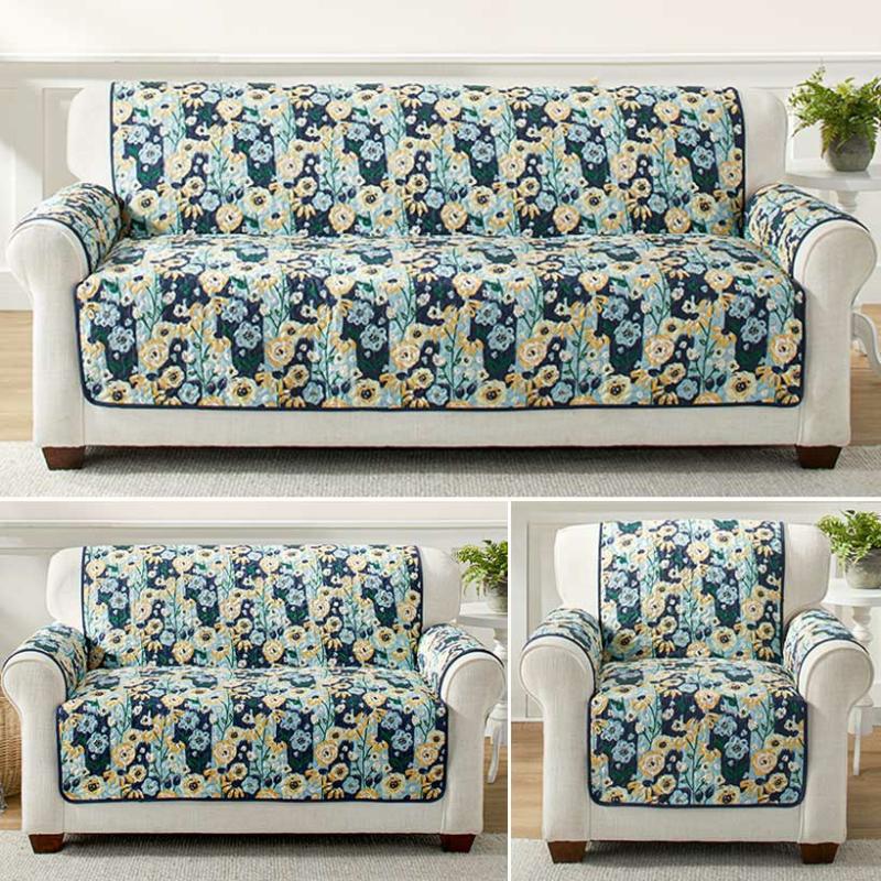 Blue & Yellow Floral Furniture Covers  |   Slipcovers Home Decor Slipcovers