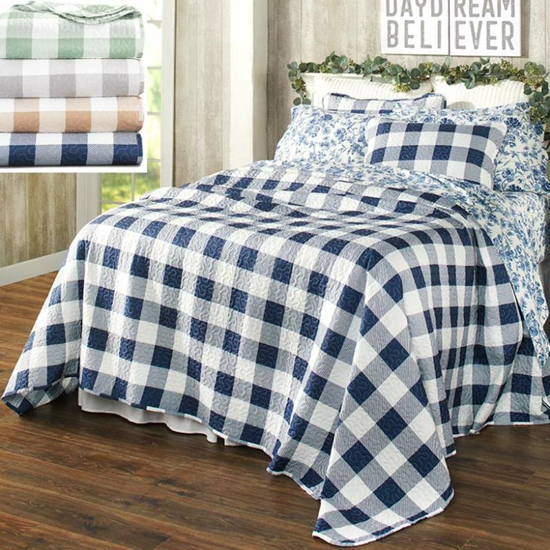 Buffalo Check Quilted Bedspread  |   Comforters & Quilts Bed & Bath Comforters & Quilts