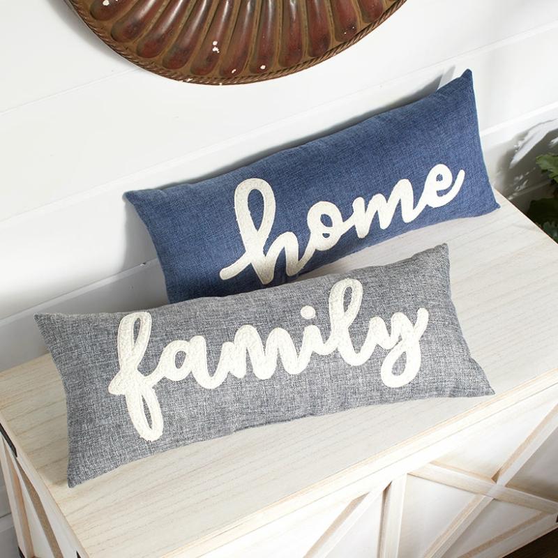 Burlap Appliqué Accent Pillows  |   Throws & Accent Pillows Home Decor Throws & Accent Pillows