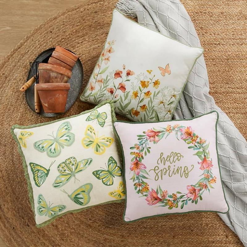 Butterfly Floral Accent Pillows  |   Throws & Accent Pillows Home Decor Throws & Accent Pillows