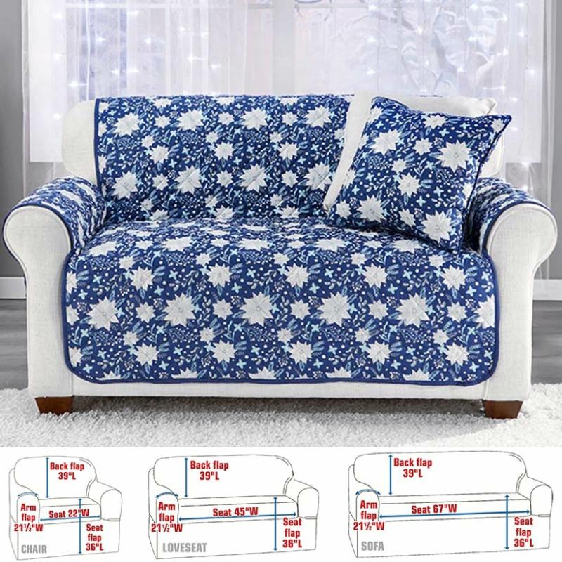 Christmas Blue Floral Accent Pillow Or Furniture Protectors  |   Slipcovers Home Decor Slipcovers