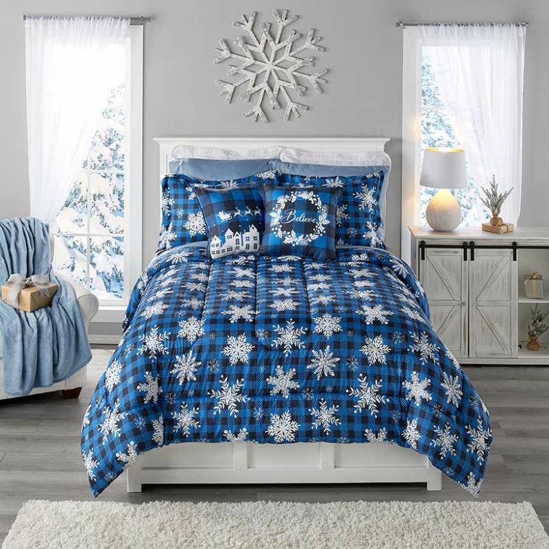 Christmas Blue Plaid Bedding Collection  |   Comforters & Quilts Bed & Bath Comforters & Quilts