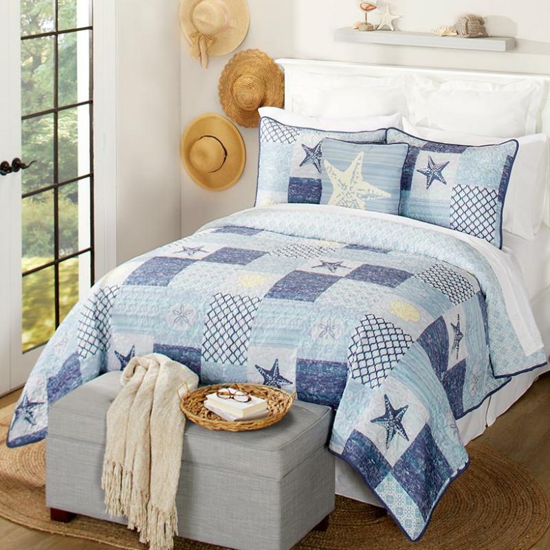 Coastal Patchwork Quilt Ensemble  |   Comforters & Quilts Bed & Bath Comforters & Quilts