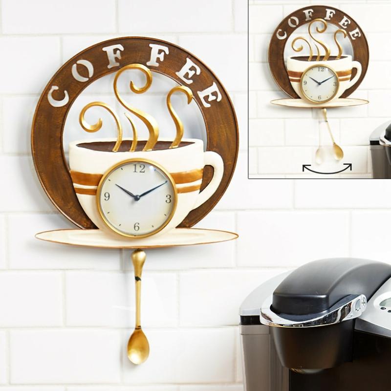 Coffee Or Tea Pendulum Wall Clocks  |   Decorative Accents Decorative Accents Decorative Accents