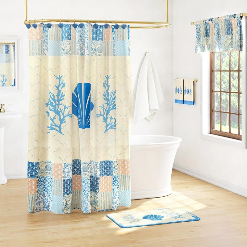 Coral Patch Bath Collection  |   Curtains & Window Coverings Curtains & Window Coverings Curtains & Window Coverings