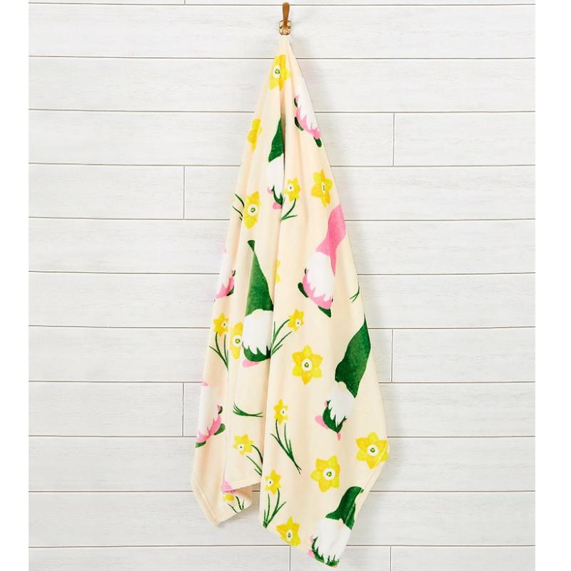 Daffodil Gnomes 50" X 60" Plush Throw  |   Throws & Accent Pillows Home Decor Throws & Accent Pillows