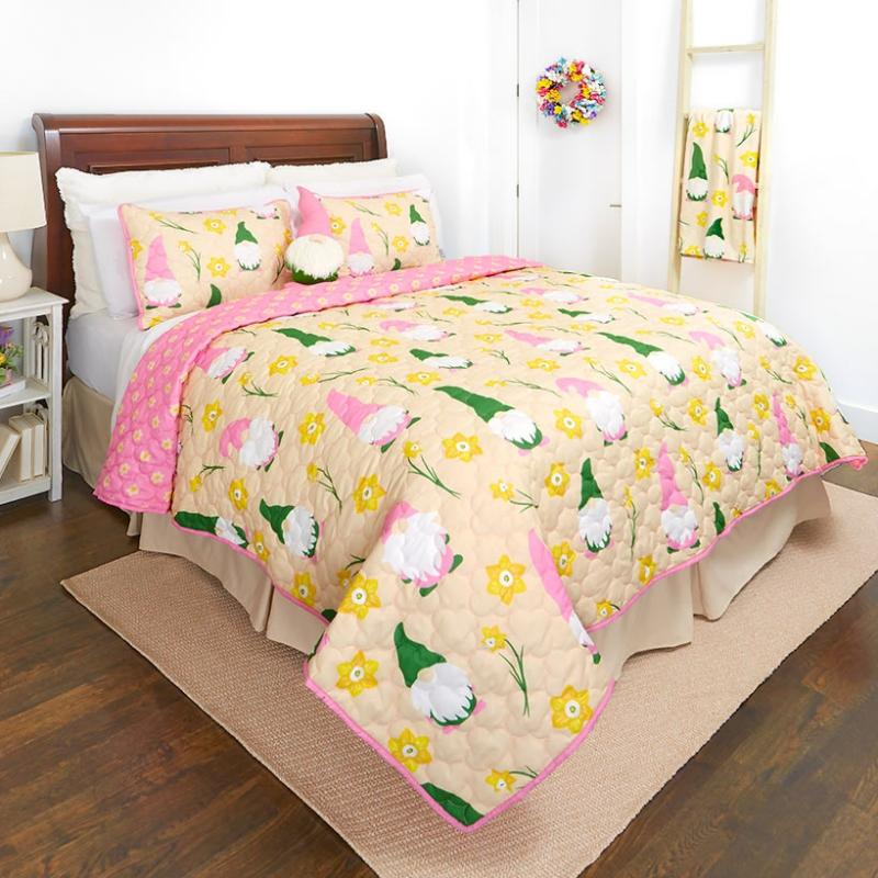 Daffodil Gnomes Quilt Ensemble  |   Comforters & Quilts Bed & Bath Comforters & Quilts