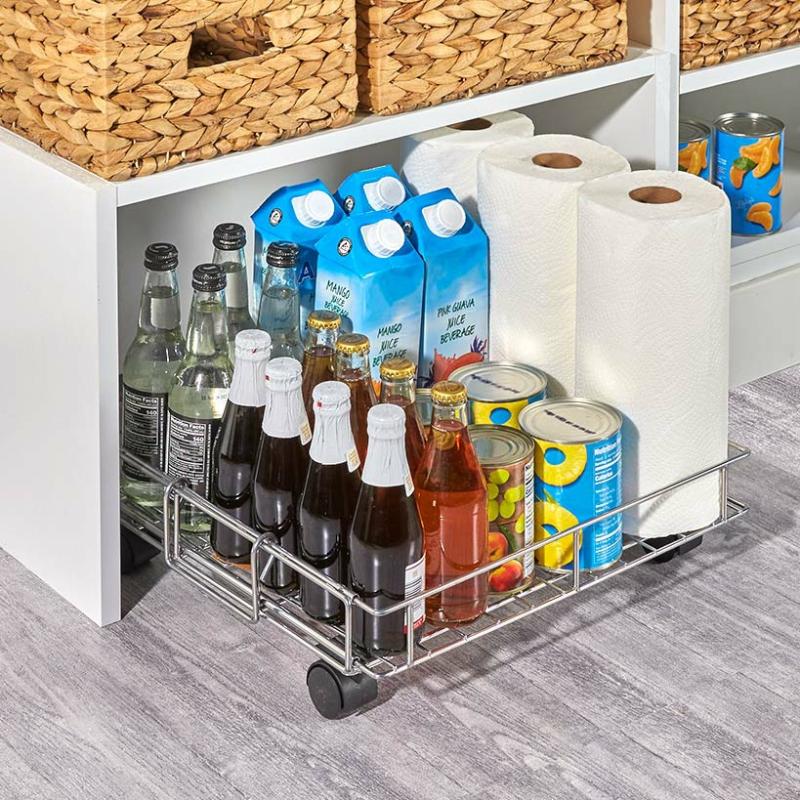 Expandable Metal Rolling Storage Basket  |   Household Household Household