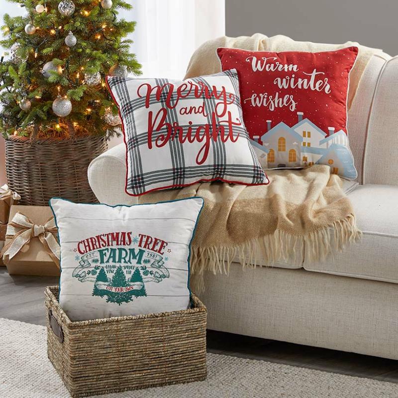 Farmhouse Christmas Accent Pillows  |   Throws & Accent Pillows Home Decor Throws & Accent Pillows