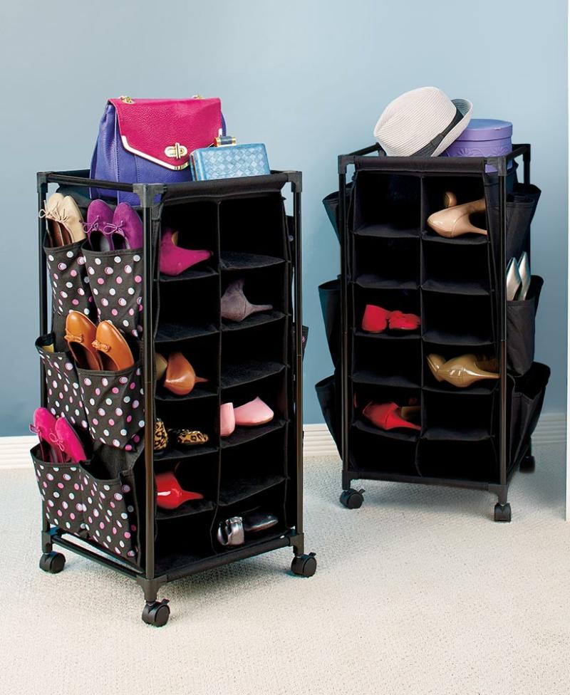 Fashionable Rolling Shoe Storage  |   Closet Closet Black