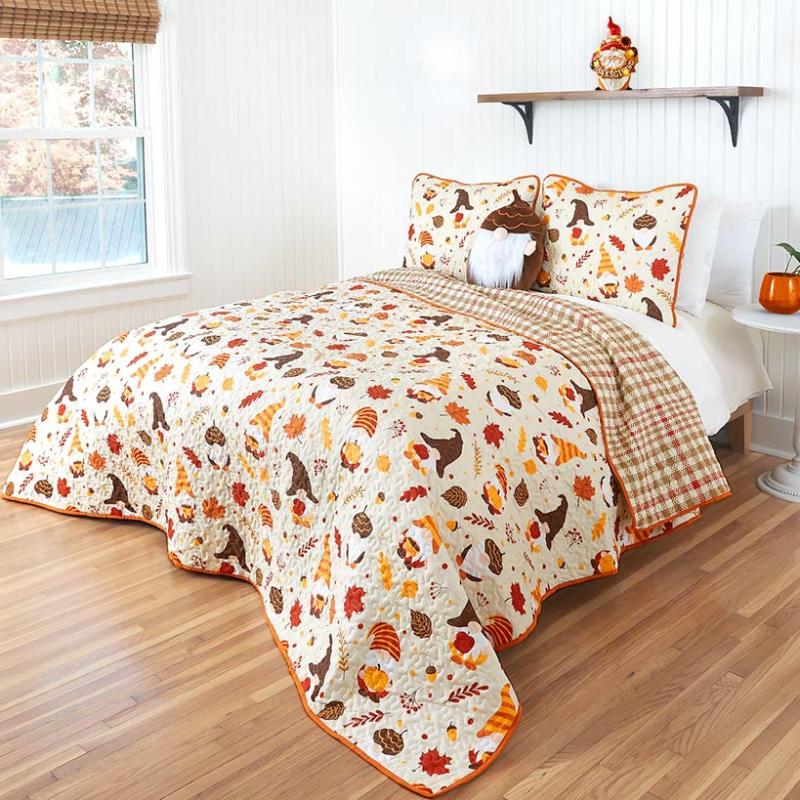 Gnome Acorn Quilt Ensemble  |   Comforters & Quilts Bed & Bath Comforters & Quilts