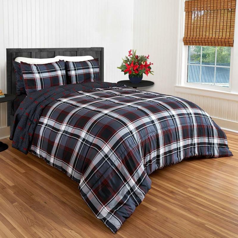 Liam Plaid Complete Comforter Set With Sheets  |   Comforters & Quilts Bed & Bath Comforters & Quilts