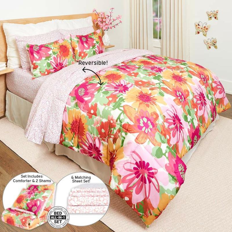 Lido Floral Complete Comforter Set With Sheets  |   Comforters & Quilts Bed & Bath Comforters & Quilts