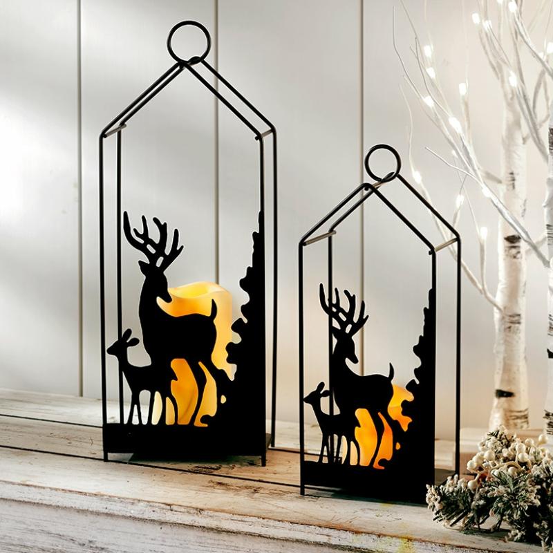 Metal Woodland Candleholder With Led Candle  |   Candles & Candleholders Candles & Candleholders Candles & Candleholders