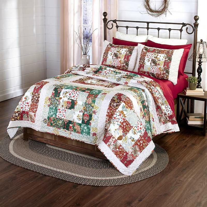 Oversized Floral Patch Quilt Set  |   Comforters & Quilts Bed & Bath Comforters & Quilts