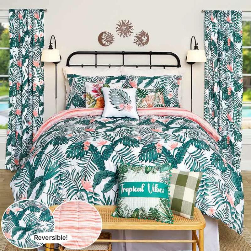 Palm Floral Comforter Set  |   Comforters & Quilts Bed & Bath Comforters & Quilts