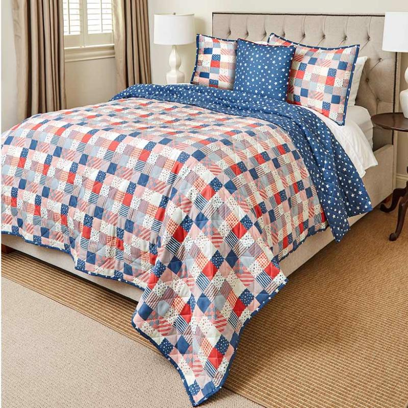 Patriotic Check Quilt Ensemble  |   Comforters & Quilts Bed & Bath Comforters & Quilts