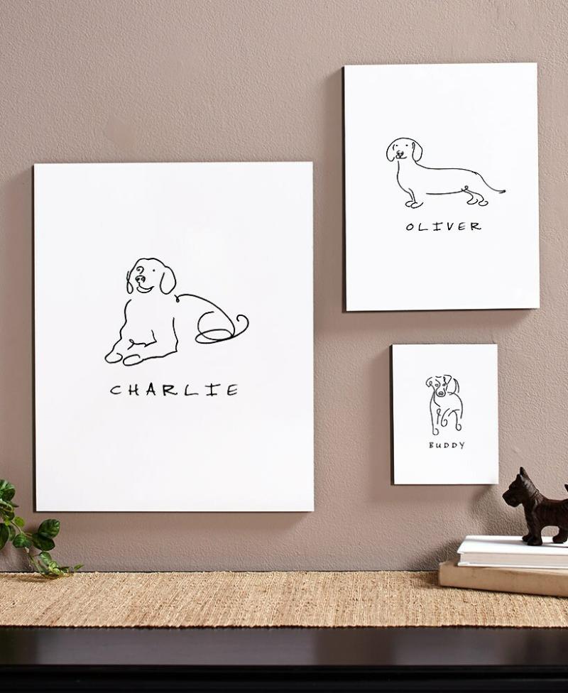 Personalized Dog Or Cat Line Drawing Wall Art  |   Wall Art & Frames Home Decor Wall Art & Frames