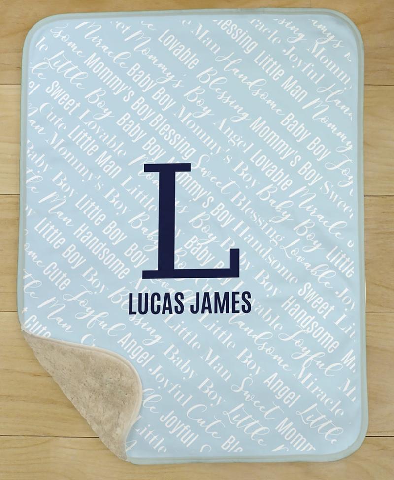 Personalized Sherpa Baby Blankets  |   Sheets, Shams & Blankets Bed & Bath Blue