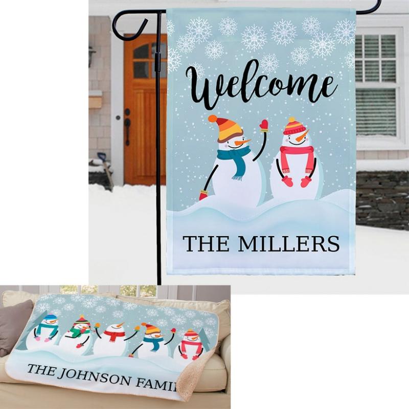 Personalized Snowman Collection  |   Sheets, Shams & Blankets Bed & Bath Sheets, Shams & Blankets