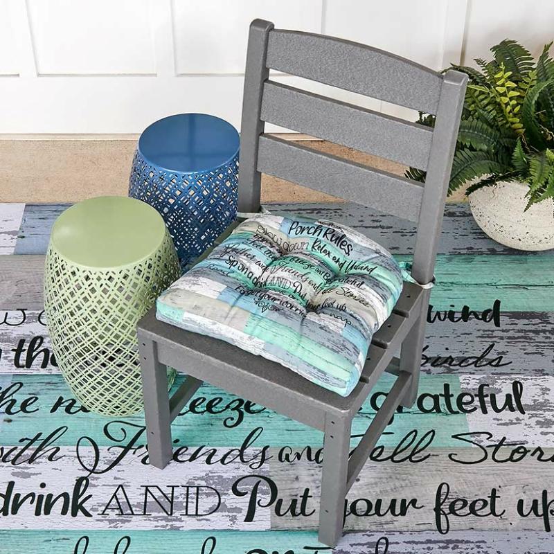 Porch Rules Indoor / Outdoor Chair Cushion  |   Slipcovers Home Decor Slipcovers