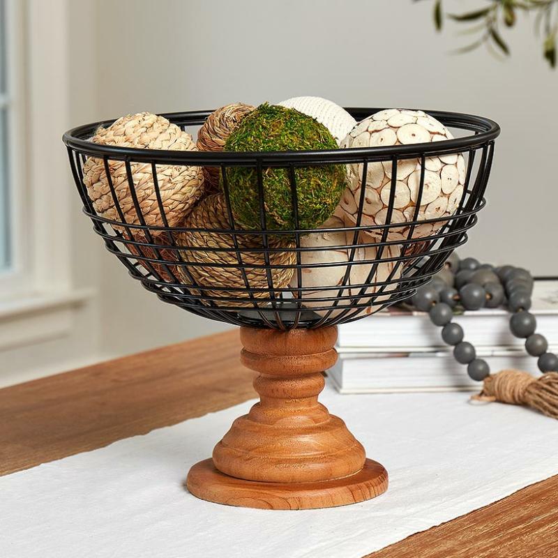 Raised Metal Wire Bowl  |   Decorative Accents Decorative Accents Decorative Accents