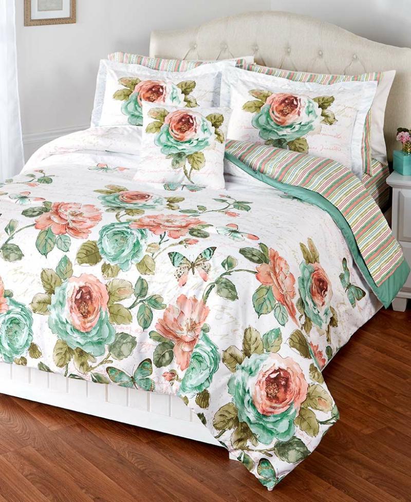 Rose Garden Comforter Ensemble  |   Comforters & Quilts Bed & Bath Comforters & Quilts