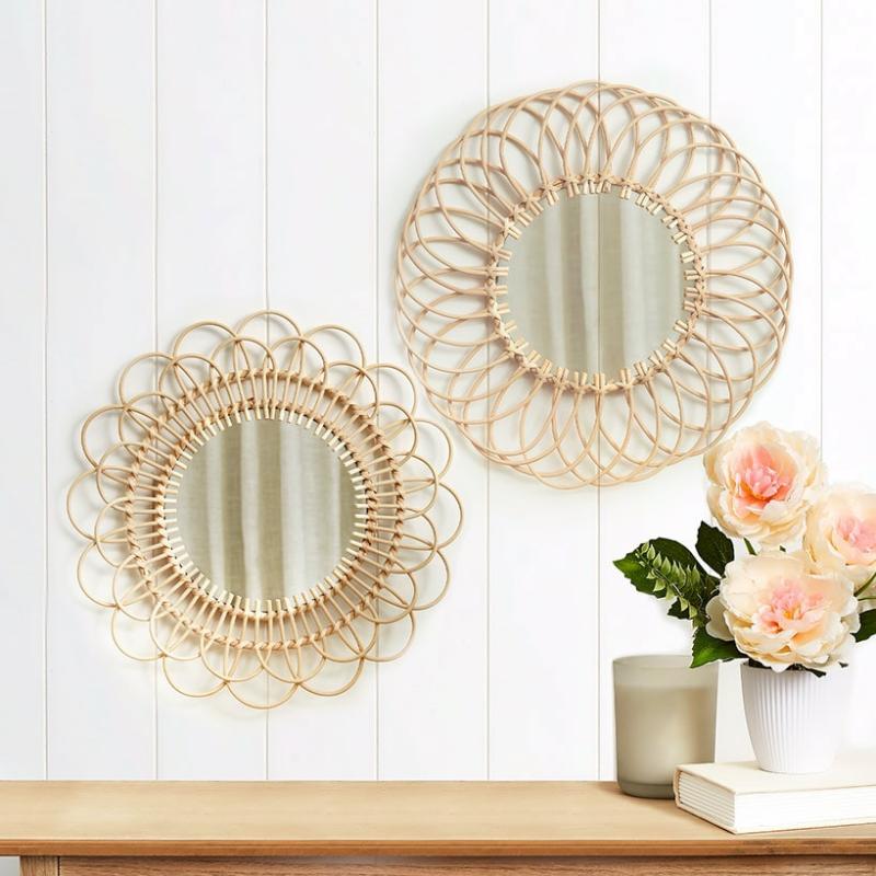 Round Natural Rattan Mirror  |   Decorative Accents Decorative Accents Decorative Accents