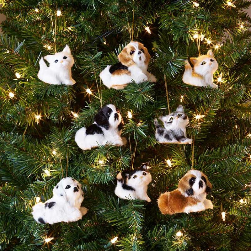 Set Of 4 Furry Friends Ornaments  |   Decorative Accents Decorative Accents Decorative Accents