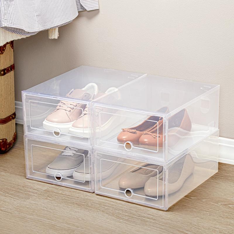 Set Of 4 Stackable Shoe Boxes With Lids  |   Closet Closet Closet