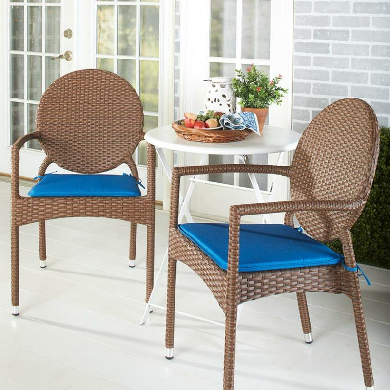 Sets Of 2 Indoor/Outdoor Bistro Chair Pads  |   Slipcovers Home Decor Blue