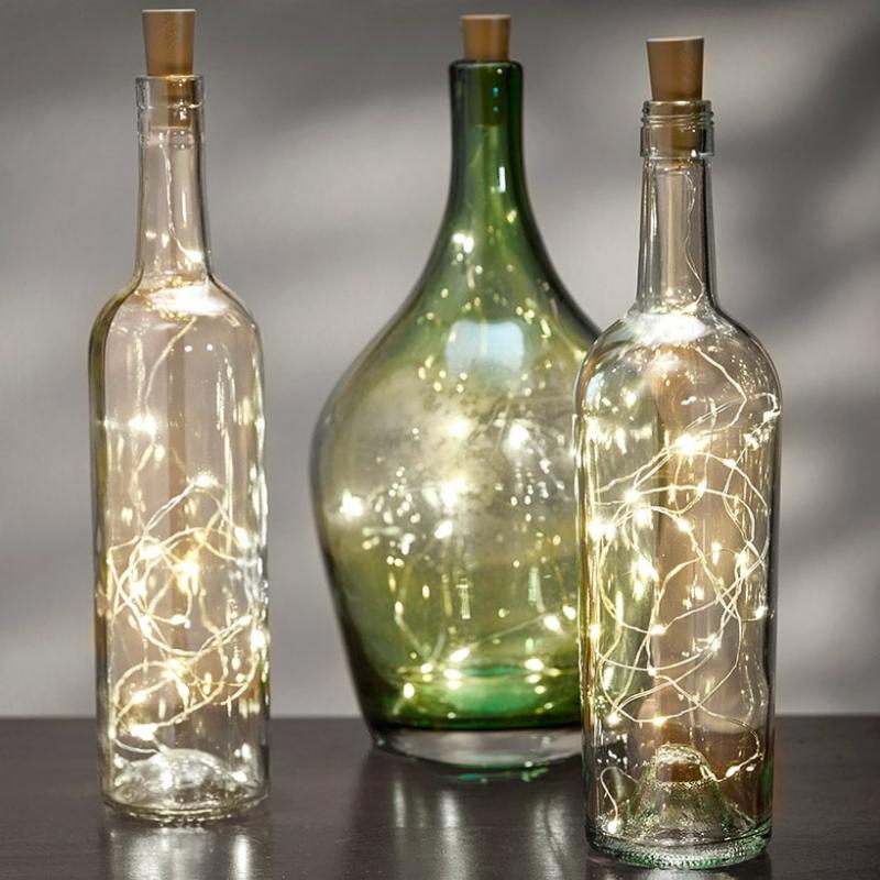 Sets Of 3 Wine Bottle Stopper String Lights  |   Lighted Decor Home Decor Lighted Decor