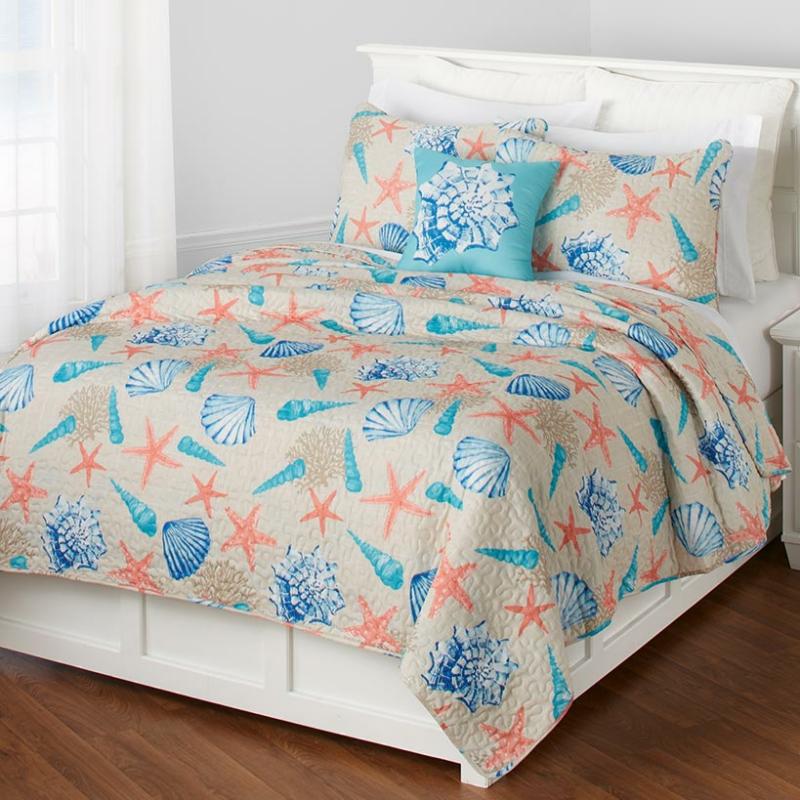 Shell Shore Quilted Bedding Ensemble  |   Comforters & Quilts Bed & Bath Comforters & Quilts