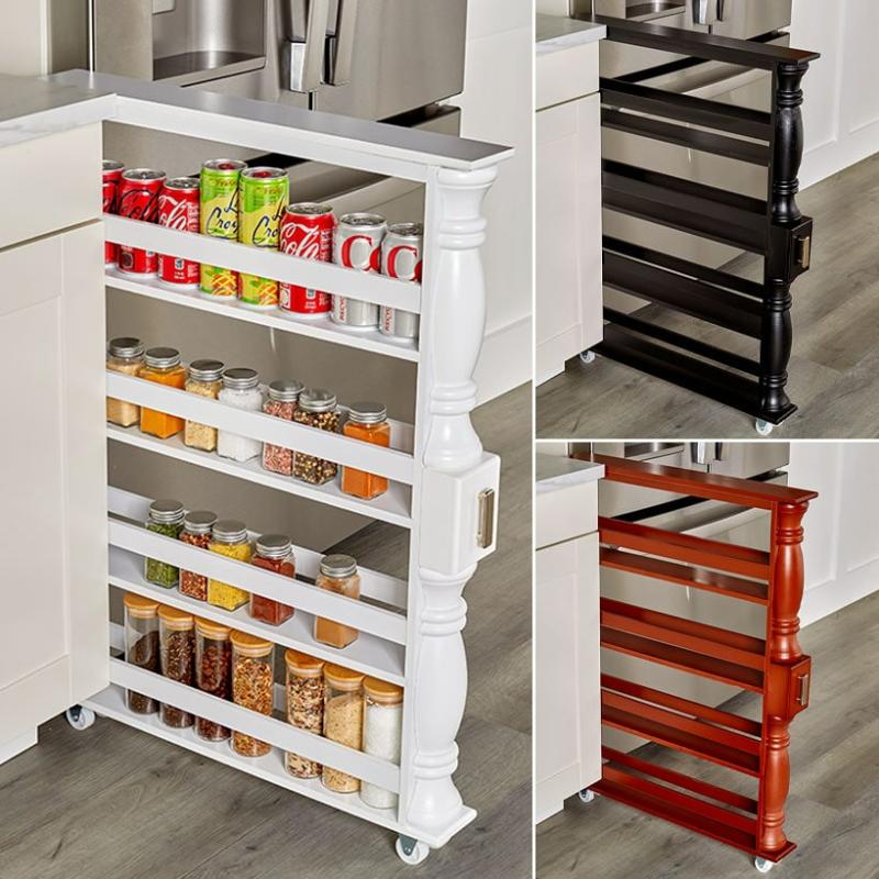 Slim Rolling Can And Spice Racks  |   Kitchen & Pantry Kitchen & Pantry Black