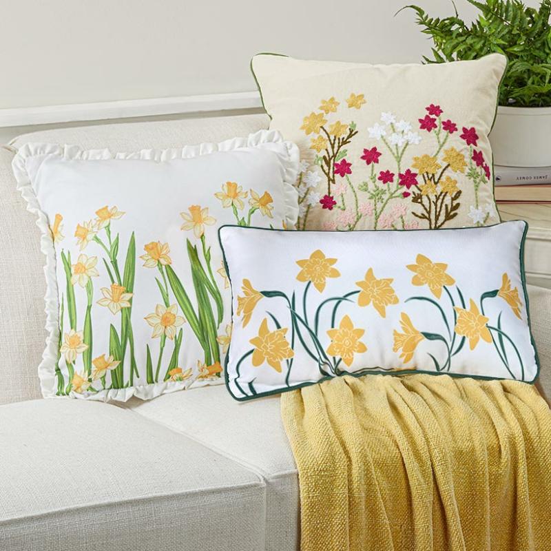 Spring Floral Accent Pillows  |   Throws & Accent Pillows Home Decor Throws & Accent Pillows