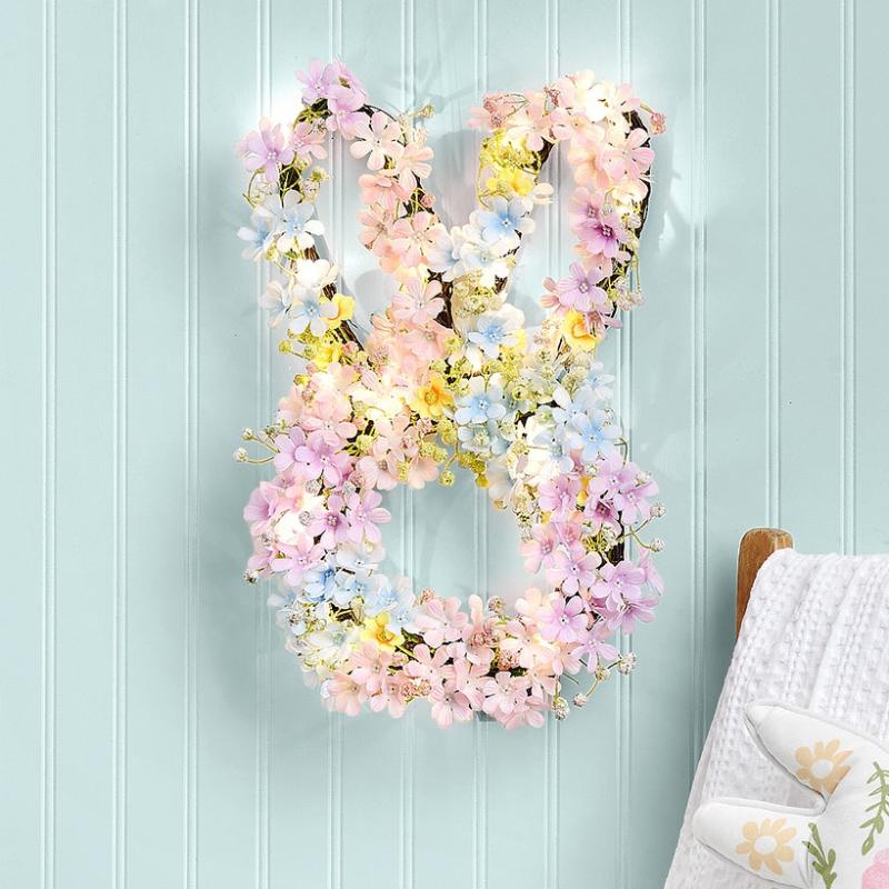 Spring Floral Bunny Wreath  |   Decorative Accents Decorative Accents Decorative Accents