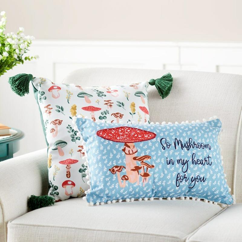 Spring Mushroom Accent Pillows  |   Throws & Accent Pillows Home Decor Throws & Accent Pillows