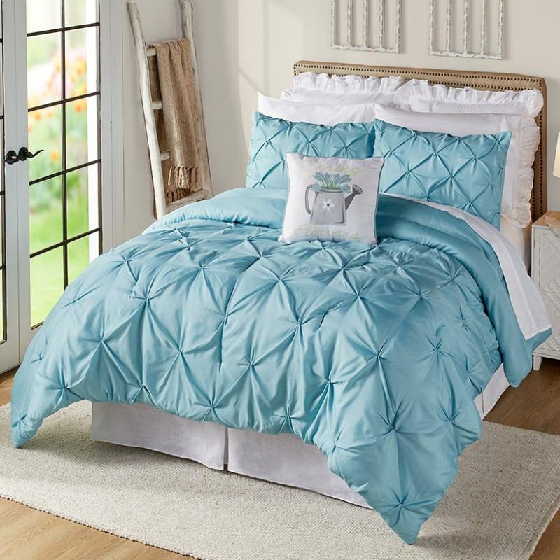 Spring Pinch Pleated Comforter Set  |   Comforters & Quilts Bed & Bath Comforters & Quilts