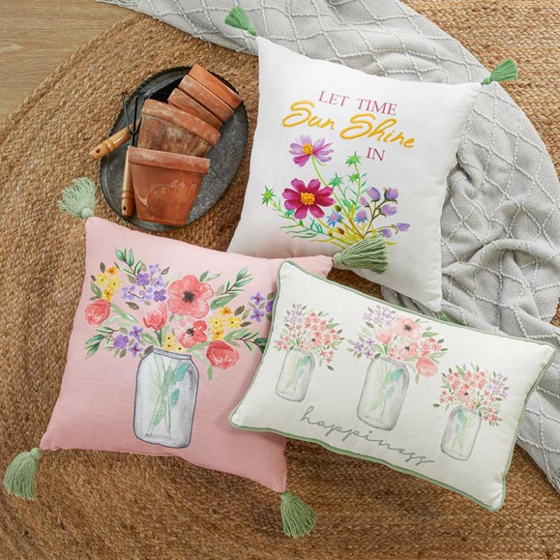 Springtime Floral Bouquet Accent Pillows  |   Throws & Accent Pillows Home Decor Throws & Accent Pillows