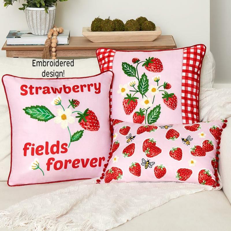 Strawberry Garden Accent Pillows  |   Throws & Accent Pillows Decorative Accents Decorative Accents