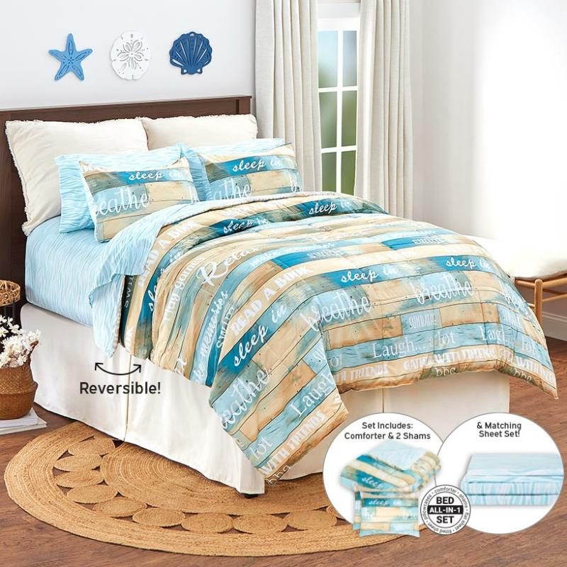 Vacation Rules Complete Bed Set With Sheets  |   Comforters & Quilts Bed & Bath Comforters & Quilts