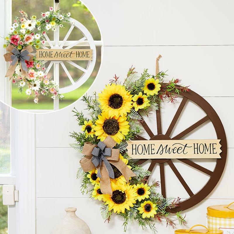 Wagon Wheel Wreaths  |   Wall Art & Frames Decorative Accents Brown