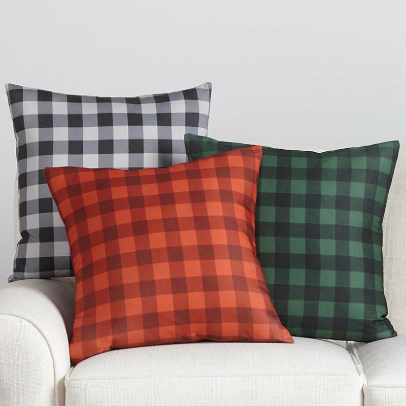 18" Tonal Plaid Accent Pillows  |   Throws & Accent Pillows Home Decor Black